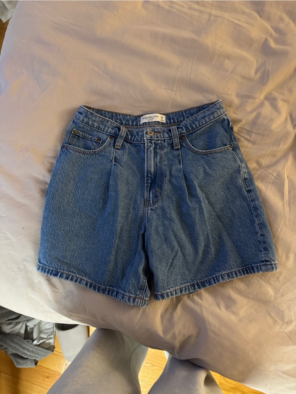 Abercrombie & Fitch Blue High-Rise Denim Shorts